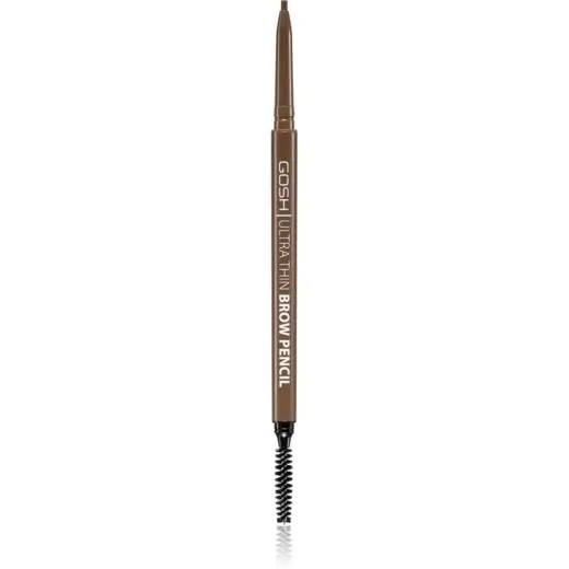Gosh, Ultra Thin, Eyebrow Cream Pencil & Brush 2-In-1, 002, Grey Brown, 0.09 g