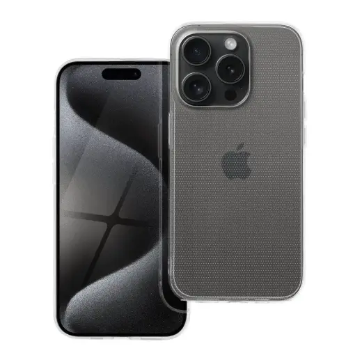 Clear 2 mm phone case for iPhone 15 Pro transparent
