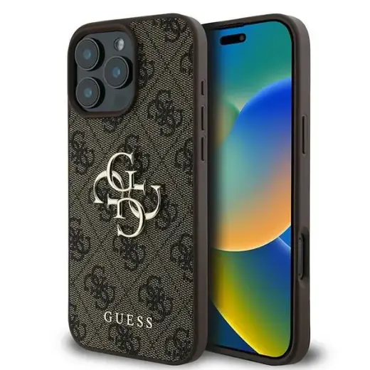 Guess case for iPhone 16 Pro 6,3" GUHCP16L4GMGBR 4G Big Logo brown