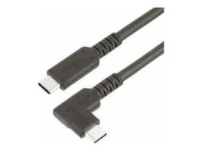 StarTech.com 3ft (1m) Rugged Right Angle USB-C Cable, USB 10 Gbps, USB C to C Data Transfer Cable, 4K 60Hz DP Alt Mode, 100W Power Delivery - 90 Degree USB-C Cable (RUSB31CC1MBR) - USB-C cable - 24 pin USB-C to 24 pin USB-C - 1 m