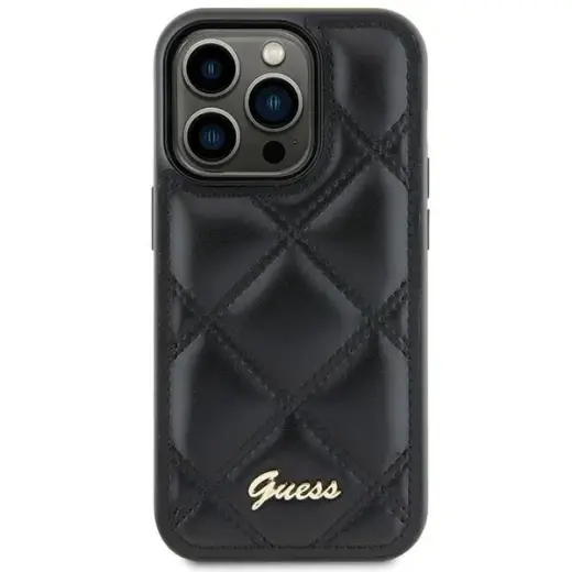 Guess GUHCS23FEPSQSQSK Quilted Metal Logo чехол для телефона Samsung Galaxy S23 FE (S711) чёрный