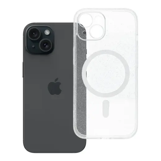Clear Mag telefoni ümbris MagSafe toega iPhone 15 läbipaistev