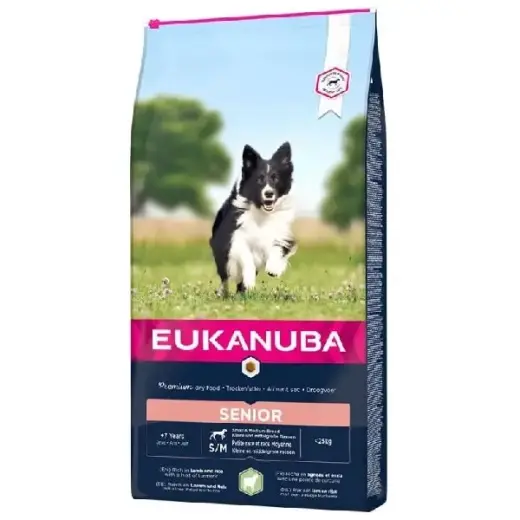Сухой корм для собак - Eukanuba Mature and Senior, Small|Medium, ягненок и рис, 12 кг