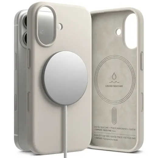 Ringke Silicone Magnetic MagSafe Case for iPhone 17 - Beige