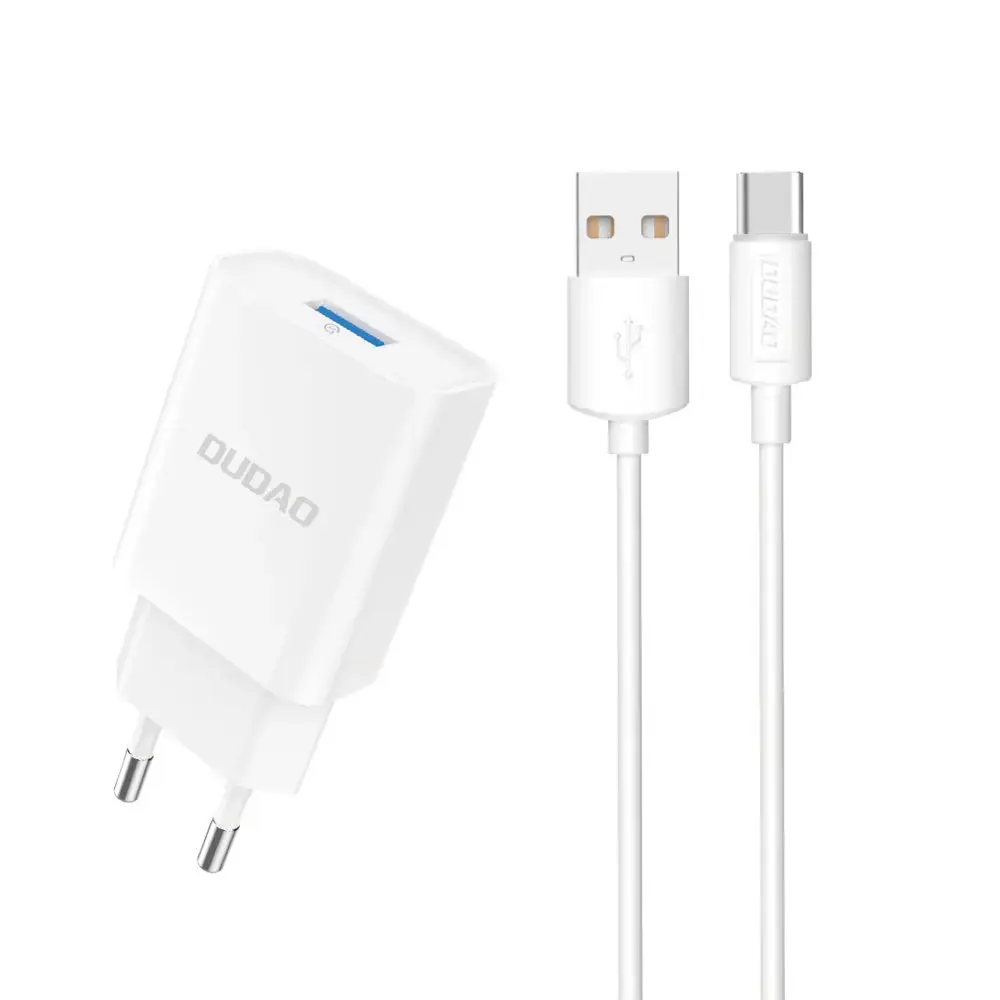 Dudao A3EU phone charger 5V | 3A | QC3.0 + cable USB-C white