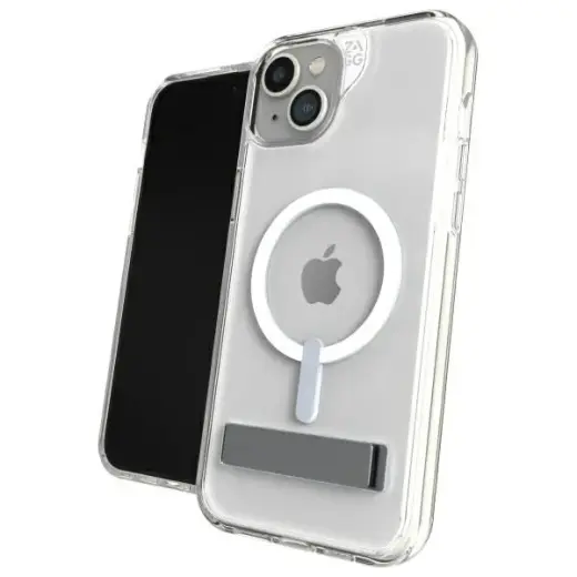 ZAGG Crystal Palace Snap telefoni ümbris alusega ja MagSafe toega iPhone 15 Plus läbipaistev