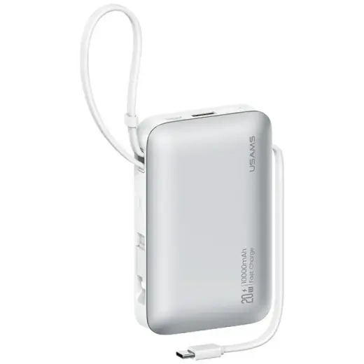 USAMS XR Series CD228 external battery (powerbank) | 10000 mAh | 20W | USB-C, Lightning | white