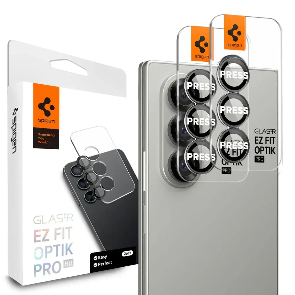 SPIGEN OPTIK PRO HD GLAS.TR “EZ FIT” KAMERAS AIZSARGĀTĀJS 2 GAB. GALAXY Z FOLD 7 MELNS