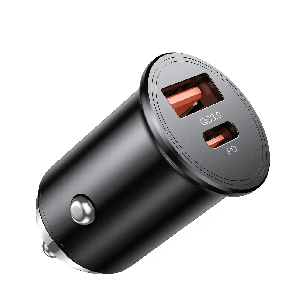 XO car charger CC43 PD QC 3.0 45W 1x USB 1x USB-C black