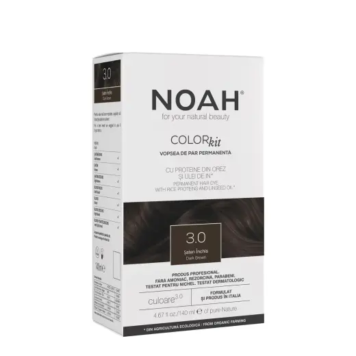 Noah, Permanent Hair Colour, Permanent Hair Dye, 3.0 Dark Brown, 140 ml