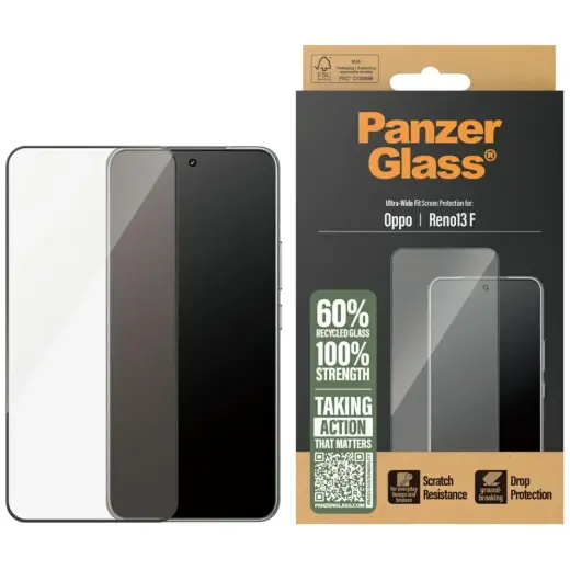 Szkło hartowane PanzerGlass Ultra-Wide    Fit w. Black Frame do Oppo Reno13 F