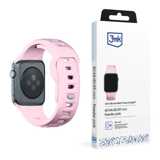 3mk Protection Silicone smartwatch strap for Apple Watch (42/44/45/49 mm) | Silicone | pink