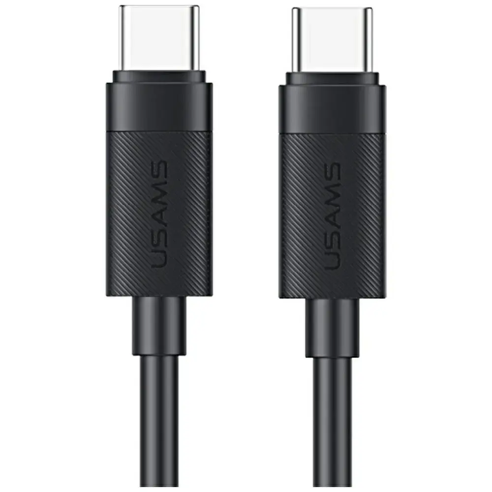 USAMS U94 datu pārraides un uzlādes vads | USB-C uz USB-C | 60W | 1m | melns