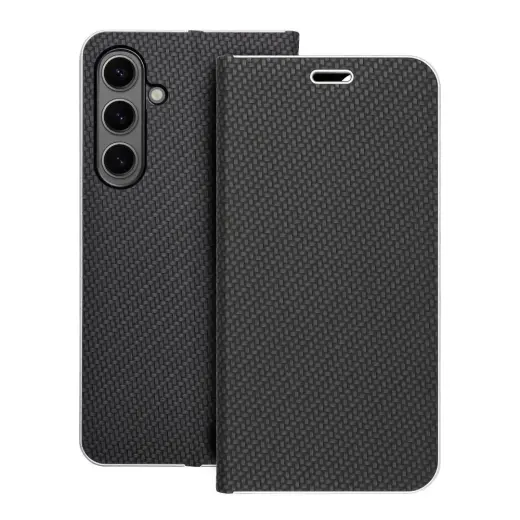 LUNA Book Carbon book type phone case for Samsung Galaxy S24+ (S926) black