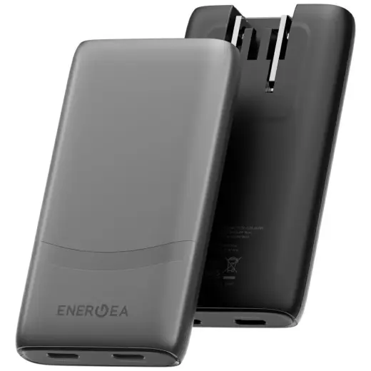 ENERGEA TravelWorld Edge tīkla lādētājs | 65W | PD, QC, GaN, PPS | USB-C | pelēks