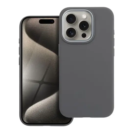 Forcell F-Protect Frame Premium maciņš ar MagSafe atbalstu telefonam iPhone 15 Pro pelēks