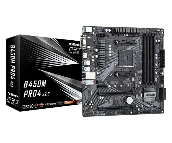 Motherboard B450M PRO4 R2.0 AM4 4DDR4 HDMI uATX