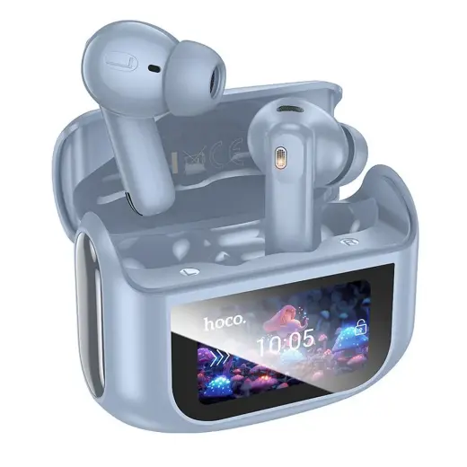 Wireless earphones Hoco with touch screen TWS ANC ENC EQ21 blue