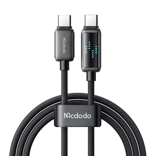 Mcdodo CA-4250 data transfer and charging cable | USB-C to USB-C | 100W | with LED display | 1.2m | black