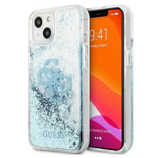 Guess GUHCP13SLG4GBL iPhone 13 mini 5,4" niebieski|blue hardcase 4G Big Liquid Glitter