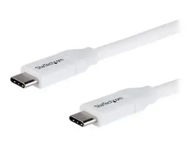 StarTech.com USB C to USB C Cable - 6 ft | 2m - 5A PD - M|M - White - USB 2.0 - USB-IF Certified - USB Type C Cable - USB C Charging Cable (USB2C5C2MW) - USB-C cable - 2 m