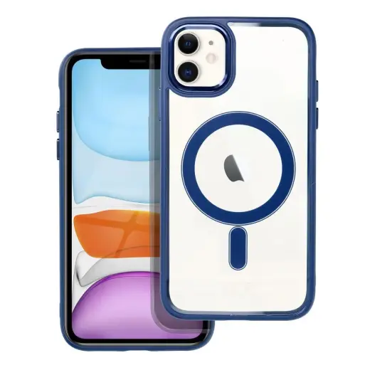 Color Edge Mag telefono dėklas su MagSafe palaikymu iPhone 11 mėlynas