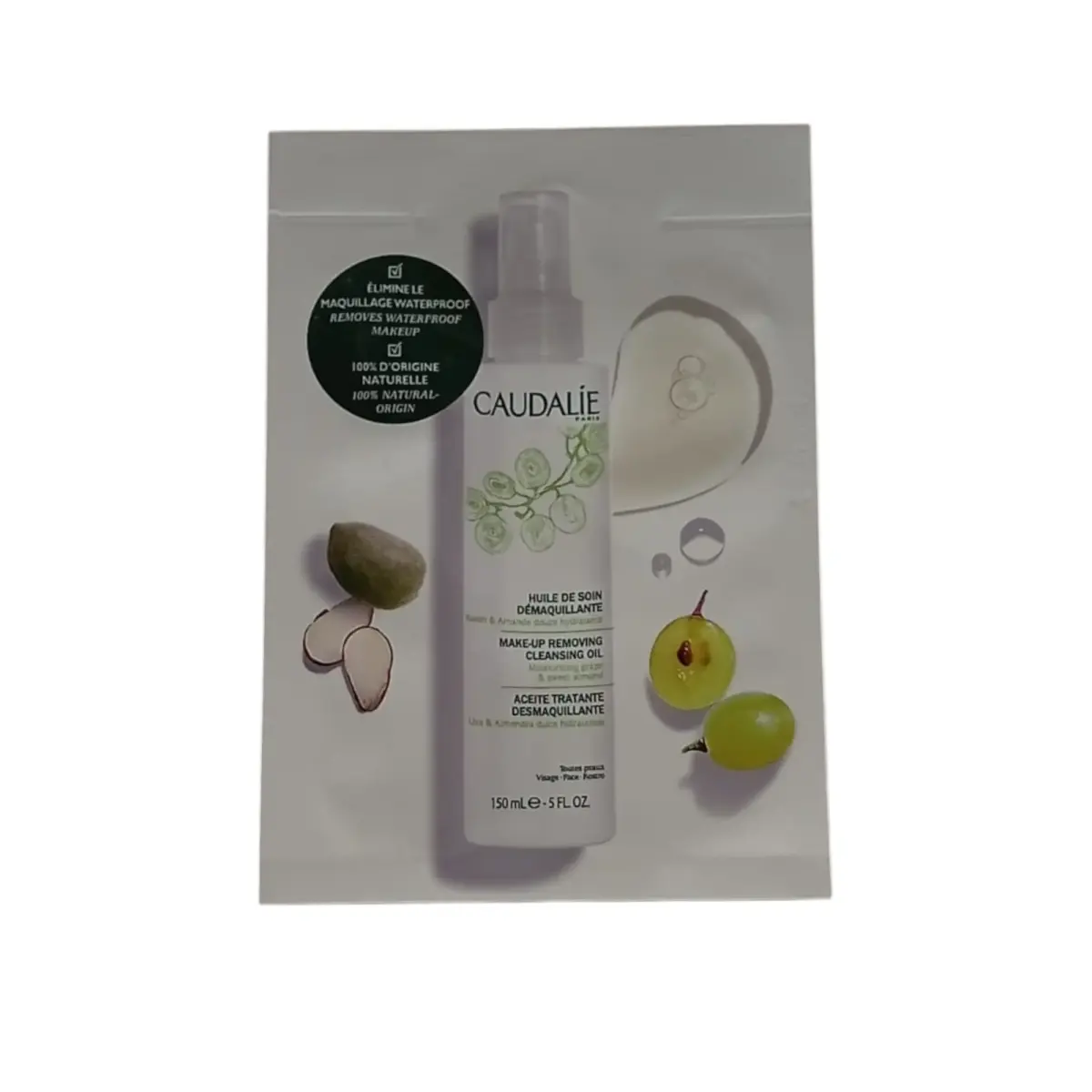 Caudalie, Vinoclean, Natural, Cleansing, Cleansing Oil, For Face, 3 ml *Sample