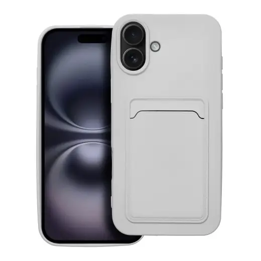 Card grāmatveida maciņš telefonam iPhone 16 Plus balts