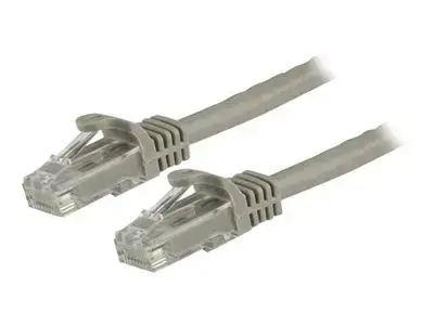 StarTech.com 15m CAT6 Ethernet Cable, 10 Gigabit Snagless RJ45 650MHz 100W PoE Patch Cord, CAT 6 10GbE UTP Network Cable w|Strain Relief, Grey, Fluke Tested|Wiring is UL Certified|TIA - Category 6 - 24AWG (N6PATC15MGR) - patch cable - 15 m - gray