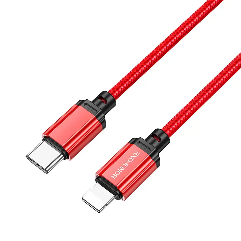 Borofone BX87 Sharp data transfer and charging cable | USB-C to Lightning | 20W | 1m | red