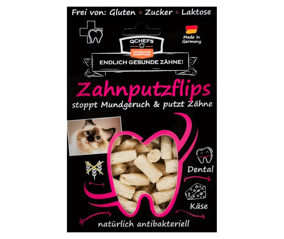 QCHEFS Cat Treat Dental Flips 40 g