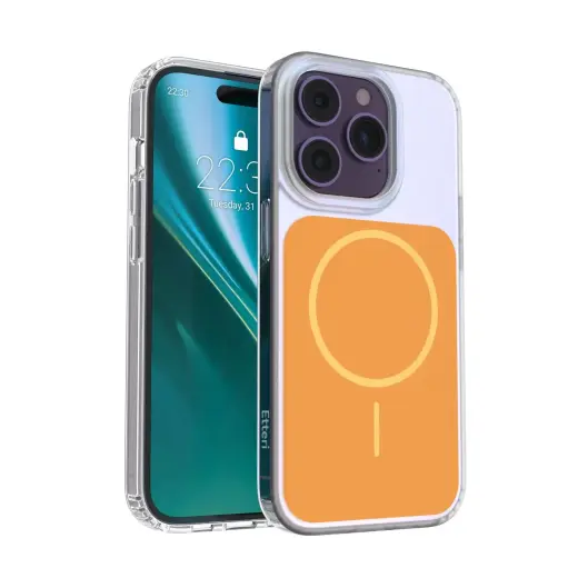 Etteri Hidden Pearl Epoxy Mag telefono dėklas iPhone 14 Pro oranžinis
