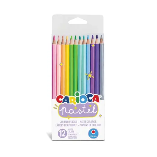 Zīmuļu komplekts CARIOCA Pastel, 12 dažādas pasteļķrāsas