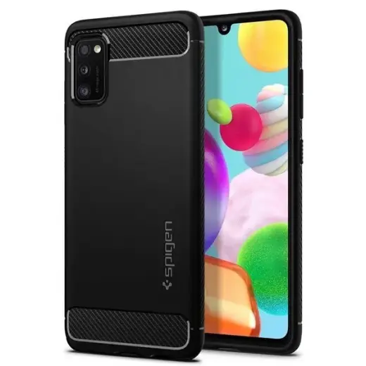 Spigen Rugged Armor vāciņš Samsung Galaxy A41 melnā krāsā