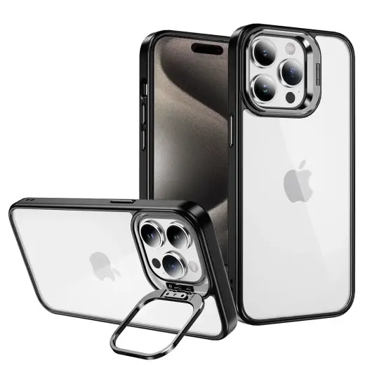 Tel Protect Kickstand telefoni ümbris alusega iPhone 15 Plus must