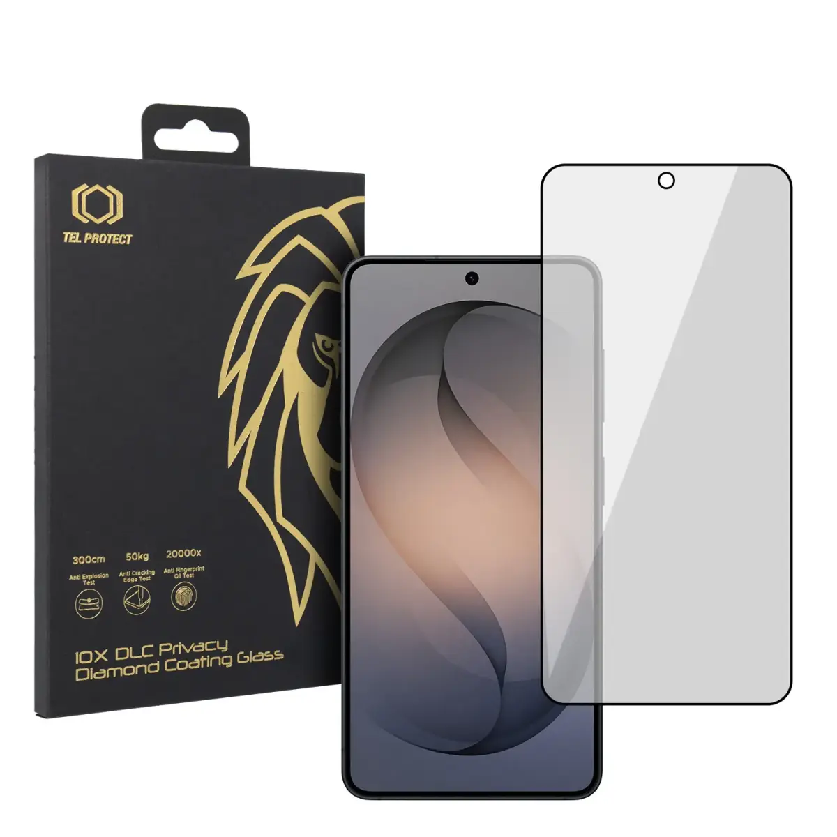 Tel Protect 10X Privacy DLC Diamond Coating aizsargstikls telefona ekrānam Galaxy S26+ (privātuma efekts) (saderīgs ar pirksta nospieduma sensoru)