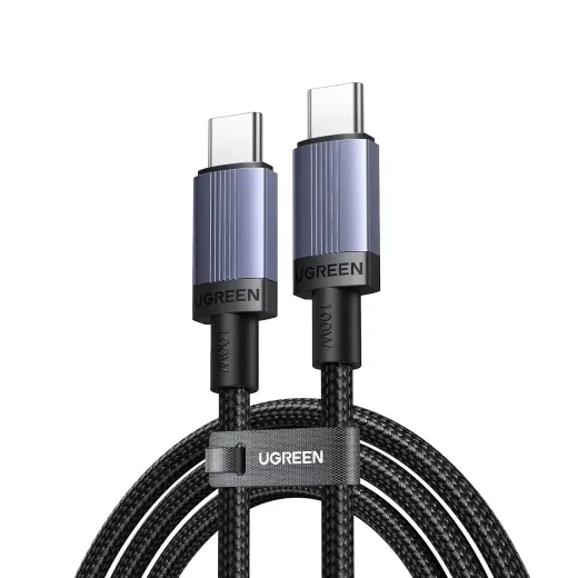 Ugreen datu pārraides un uzlādes vads | USB-C uz USB-C | PD | 100W | 2m | melns