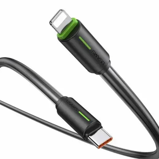 USAMS YU Series SJ735USB01 провод для передачи данных и зарядки | USB-C на Lightning | 1m | черный