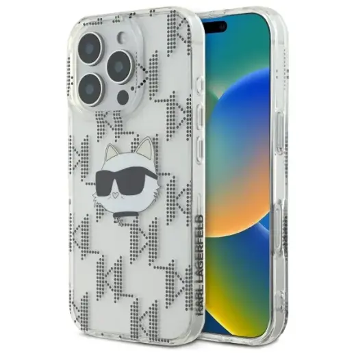 Karl Lagerfeld case for iPhone 16 Pro 6,3" KLHCP16LHKLPCHT transparent Hard IML Choupette Head Electroplated