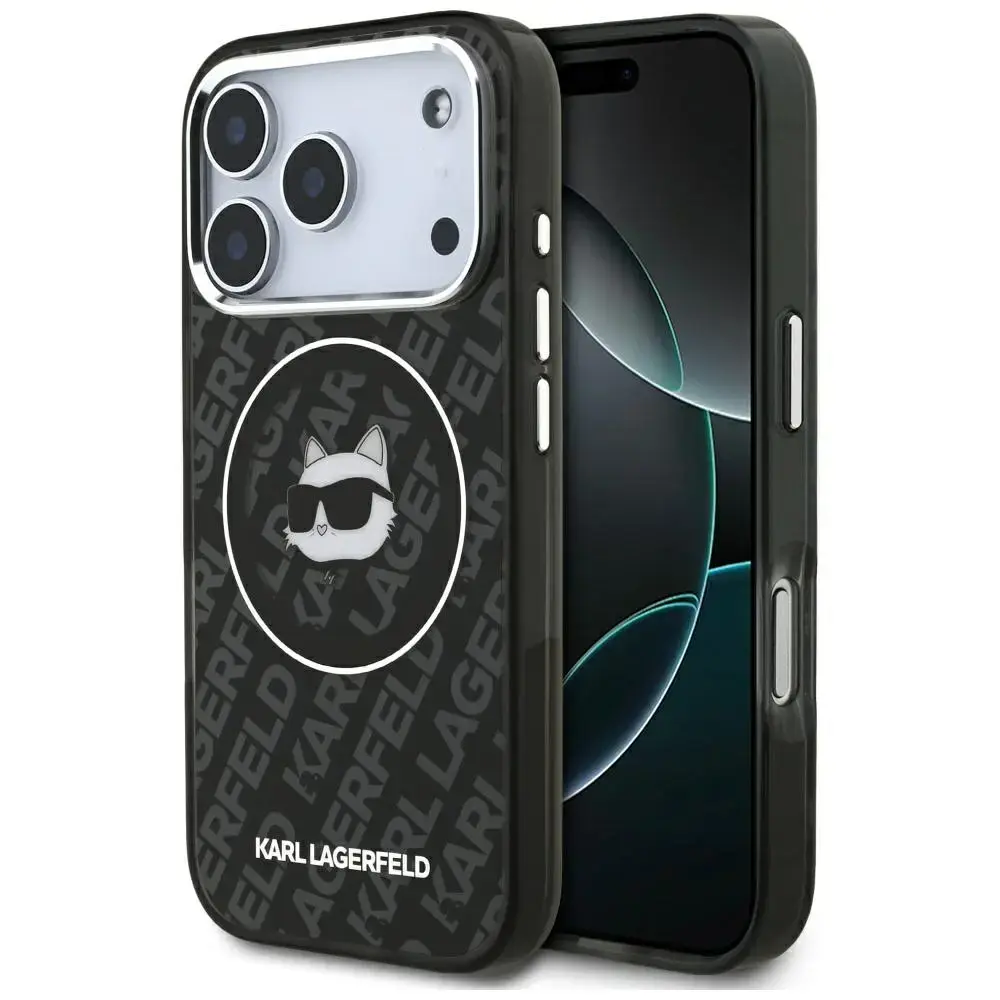 Karl Lagerfeld IML Choupette Head Logo чехол с поддержкой MagSafe для телефона iPhone 17 Pro черный