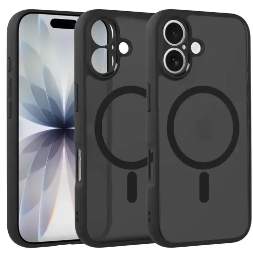 Full Matte Mag phone case with MagSafe support for iPhone 17 black