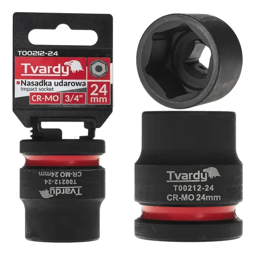 Löökpadrun 3/4" 6PT 24mm CR-MO Tvardy T00212-24