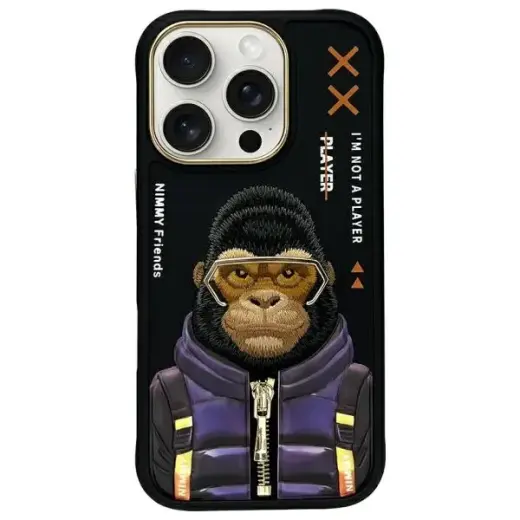 Cool&Cute 2.0 Monkey phone case for iPhone 16 Pro black