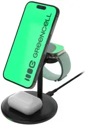 Green Cell MagScape 3-in-1 belaidis įkroviklis | Qi | Suderinama su MagSafe | juodas