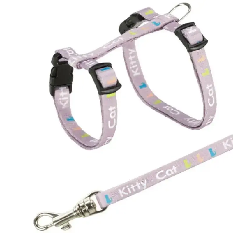 Krūšu siksna ar pavadu kaķiem - Trixie Kitten harness with lead, nylon, 21–33 cm/8 mm, 1.20 m