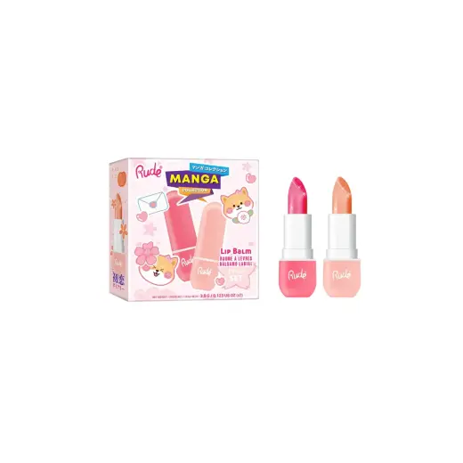 Set Rude Cosmetics: Peach Kiss, Hydrating, Lip Balm, 3.5 ml + Watermelon, Hydrating, Lip Balm, 3.5 ml