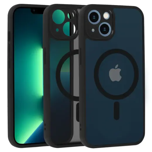 Full Matte Mag phone case with MagSafe support for iPhone 13 black