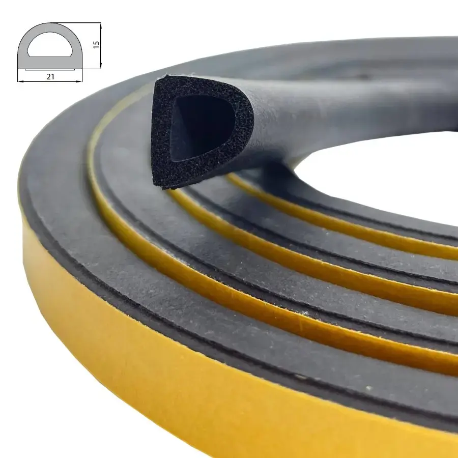Sanok Blīvgumija D profils 21x15mm melns