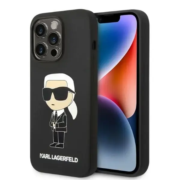 Karl Lagerfeld Liquid Silicone Ikonik NFT Case for iPhone 14 Pro Max Black