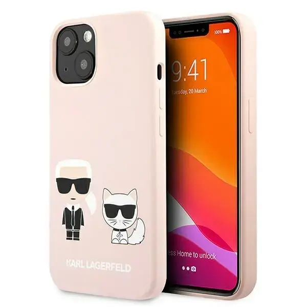 Karl Lagerfeld KLHCP13SSSKCI iPhone 13 mini 5,4" hardcase jasno różowy|light pink Silicone Karl & Choupette